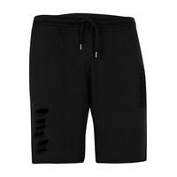 mens black ripped jersey shorts black