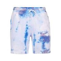 mens blue galaxy tie dye jersey shorts blue