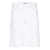 Mens White Oversized Denim Shorts, White