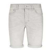 mens light grey stretch skinny denim shorts grey