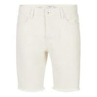 mens off white raw slim fit denim shorts off white