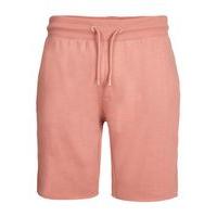 Mens Pink Raw Edge Jersey Shorts, Pink