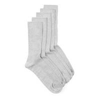 Mens Grey Ribbed Socks 5 Pack, Grey