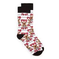 Mens White Pug Shot Socks, White