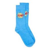 Mens Blue POW! Socks, Blue