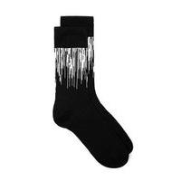 Mens Black Glitch Design Socks, Black