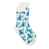 Mens Light Blue T-Rex Palm Tree Socks, Blue