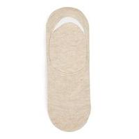 mens cream oat marl no show socks with gel pads cream