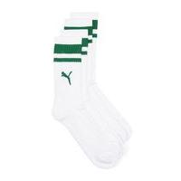 mens puma white and green stripe tube socks 2 pack white