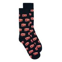 Mens Black and Red Bus Socks, Black