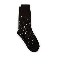 Mens Printed Black And White Socks, Black