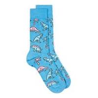 Mens Blue Dinosaur Socks, Blue