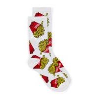 Mens White Fries Tube Socks, White