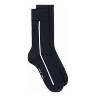 mens blue selected homme navy and white stripe socks blue