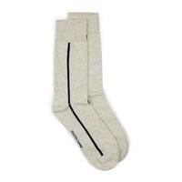 Mens Cream SELECTED HOMME Off White and Navy Stripe Socks, Cream