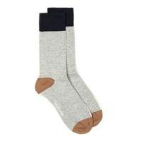 Mens SELECTED HOMME Camel, Navy and Grey Colour Block Socks, Grey