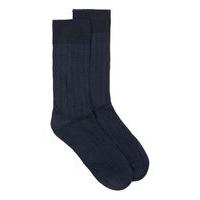 Mens Blue SELECTED HOMME Navy Ribbed Socks, Blue