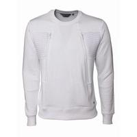 Mens White Quilted Sweatshirt Style Brutal
