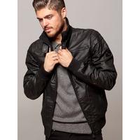 Mens Jacket With Pockets , Zip & Stitching Detail Hawthorn Black