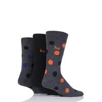 mens 3 pair pringle stanley large dots and plain cotton socks