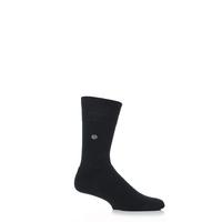 Mens 1 Pair Gentle Grip Cushioned Foot Plain Black Socks