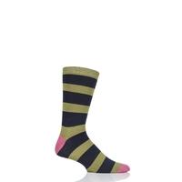 Mens 1 Pair Braintree Nelson Block Stripe Bamboo and Organic Cotton Socks