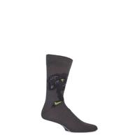 Mens 1 Pair Urban Knit Mercerised Cotton Painted Flower Socks