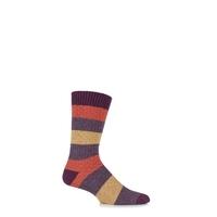 mens 1 pair urban knit block striped twisted square cotton socks