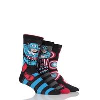 Mens 3 Pair SockShop Marvel Captain America Mix Cotton Socks