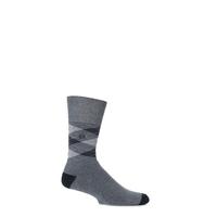 Mens 1 Pair Gentle Grip Cushioned Foot Argyle Socks