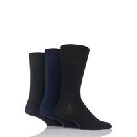 Mens 3 Pair Gentle Grip Plain Socks