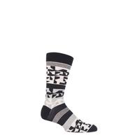 Mens 1 Pair Urban Knit Fun Striped and Geometric Designed Socks