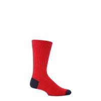 Mens 1 Pair SockShop of London Rib Cotton Socks With Contrast Heel & Toe