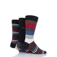 Mens 3 Pair Pringle Shetland Varied Stripe Cotton Socks