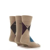 Mens 3 Pair Pringle Strathaven Argyle Design Cotton Socks