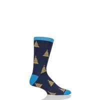 Mens 1 Pair Braintree Cypress Christmas Tree Bamboo and Organic Cotton Socks