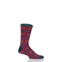 Mens 1 Pair Braintree Aster Snowflake Fairisle Bamboo and Organic Cotton Socks