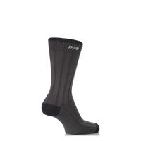 Mens 2 Pair FiveG Wide Rib Contrast Heel & Toe Socks made with Fairtrade Cotton