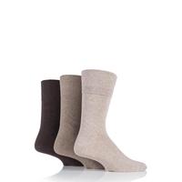 Mens 3 Pair Gentle Grip Diabetic Cotton Socks