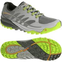 Merrell All Out Charge Mens Running Shoes - Grey/Green, 8 UK