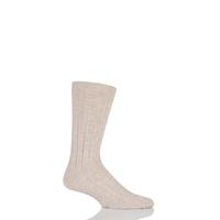 Mens 1 Pair SockShop of London 85% Cashmere Plain Ribbed Mid Weight Socks