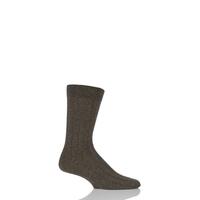 Mens 1 Pair SockShop of London 85% Cashmere Plain Ribbed Mid Weight Socks