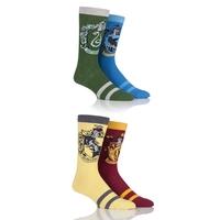 Mens 4 Pair Harry Potter House Badges Socks