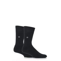 Mens 2 Pair Gentle Grip Plain Cushioned Socks In Black