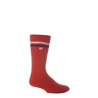 Mens 1 Pair Heat Holders For Football Fans Socks In Red, White & Navy