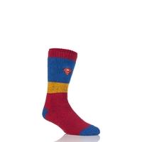 Mens 1 Pair Heat Holders DC Comics Superman Slipper Socks with Grip