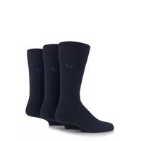 Mens 3 Pair Pringle Dunvegan Comfort Cuff Plain Cotton Socks