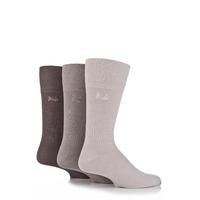 Mens 3 Pair Pringle Dunvegan Comfort Cuff Plain Cotton Socks