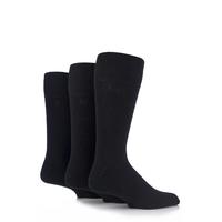 Mens 3 Pair Pringle Dunvegan Comfort Cuff Plain Cotton Socks