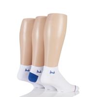 Mens 3 Pair Pringle Plain Cotton Secret Socks with Striped Toe